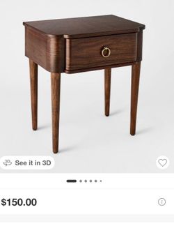 Mid century Nephi One Drawer Side Table Walnut Brown Wood Veneer - Threshold™ designed with Studio McGee; Fully Assembled
