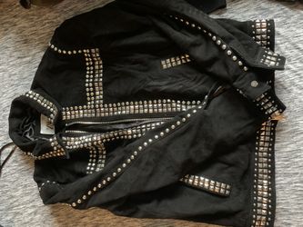 Zara Studded Suede Jacket