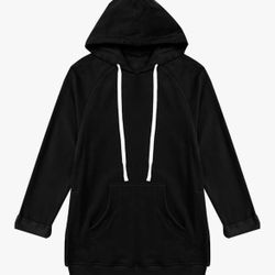 Black Warmy Oversized Hoodie With Pockets