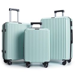 LIGHT FLIGHT Luggage Sets, Durable Hard Shell 3 Piece Set Suitcase with Spinner Wheels, Hardside Lightweight Luggage set with TSA Lock, Large Travel L