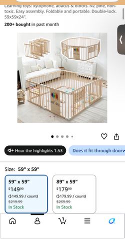 Baby foldable / portable wooden playpen