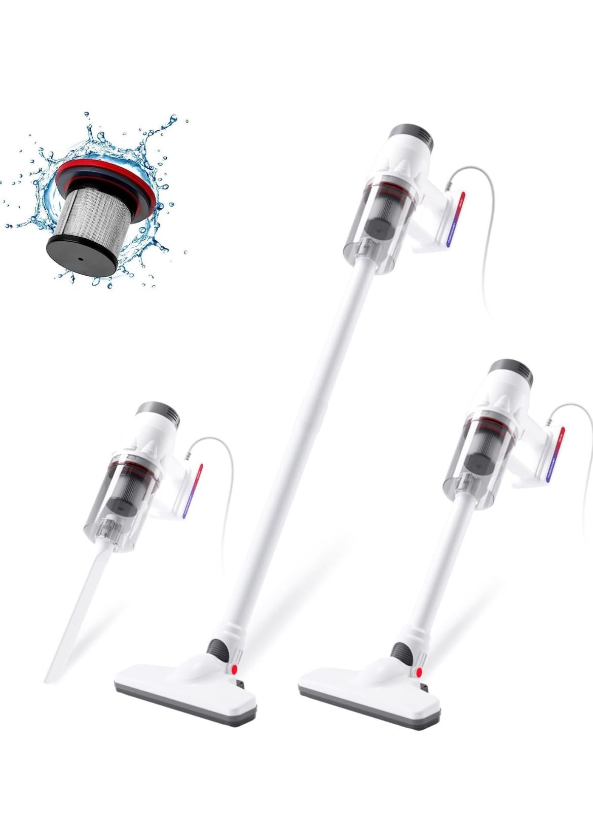 Corded Vacuum Cleaner, Handheld 5-in-1 Stick Lightweight Vacuum Broom Car Vacuum for Pet Hair Hardwood Floor Cat Litter Cleaning