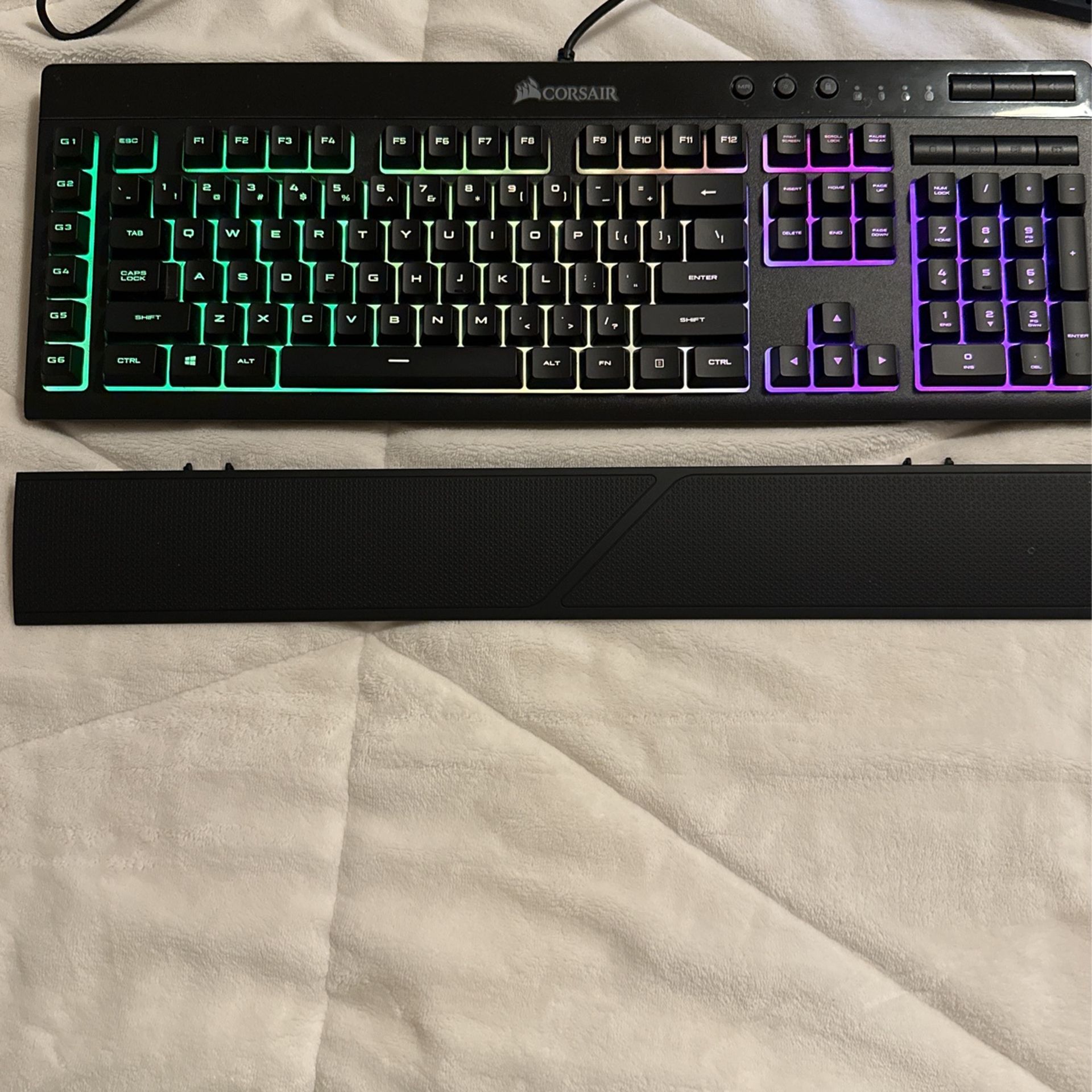 Barely Used Corsair Keyboard With Arm Rest