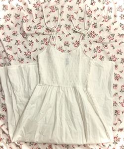 H&M white summer dress flowy strapped size small