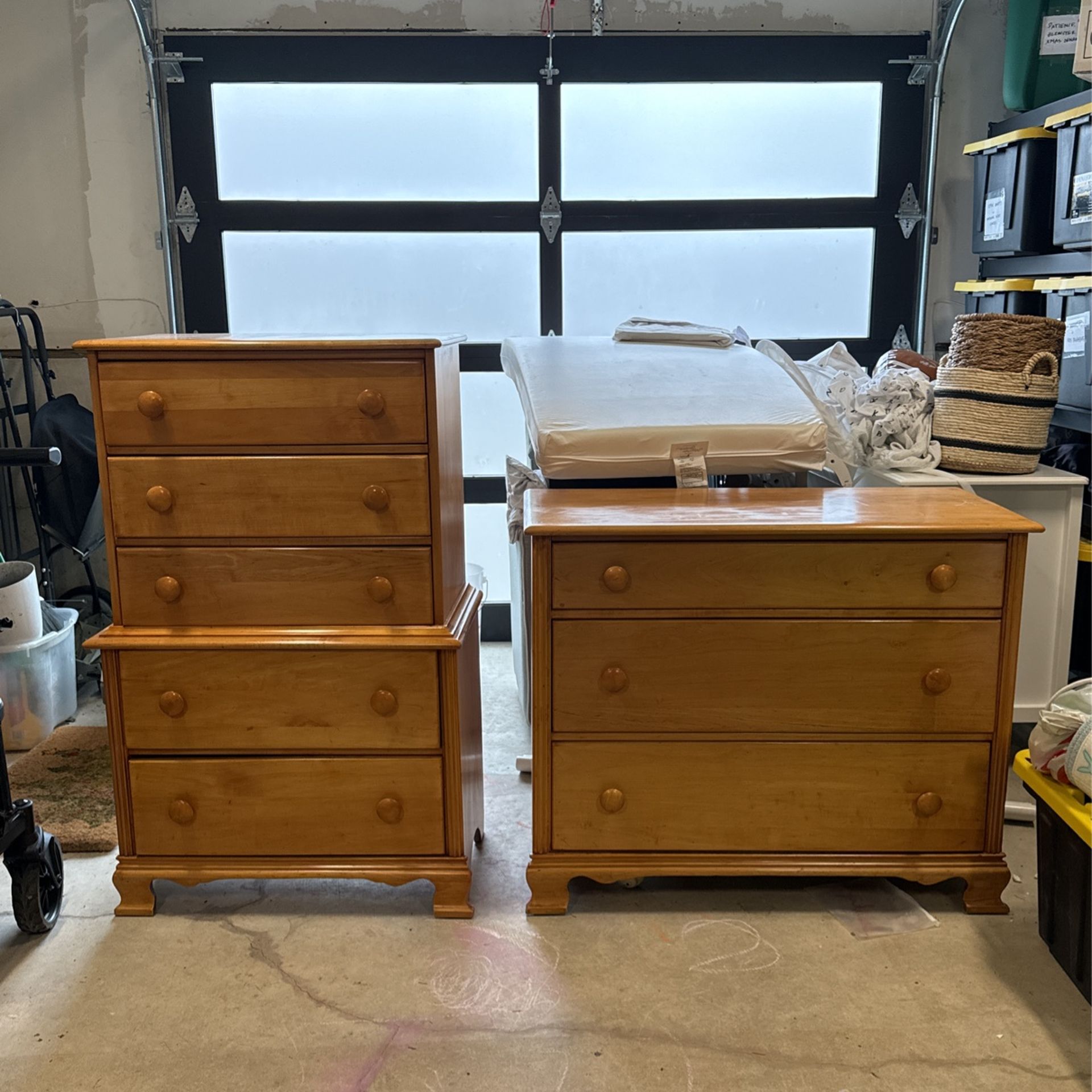 Solid Maple Bedroom set (Full-size Bed-frame + 2 Dressers) for Sale in ...