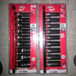 Milwaukee 1/2" 8 Piece Impact Socket Sets 