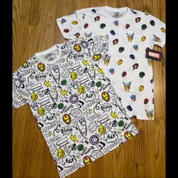 Marvel Avengers All Over Print Graphic T-Shirt BUNDLE 2 Men’s Sz Medium New!