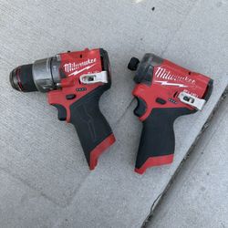 Milwaukee M12 FUEL 12V Lithium-Ion Brushless Cordless 1/4 in Impact Driver, 1/2 in Hammer Drill 