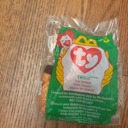 1998 McDonald's Happy Meal Toy Ty Teenie Beanie Baby Twigs Animal Giraffe #3 NEW