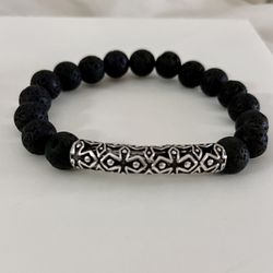 Men’s 8” Lava Gemstone Bracelet