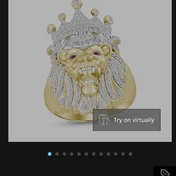 Lion Diamond Ring 10k (Size 9)