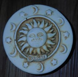 Heavy Ceramic Celestial Sun Trinket Box