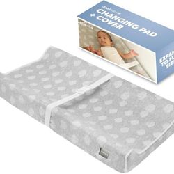 Jool Baby Soft Changing Pad + Washable Cover, Non-Slip - Fits Standard Changing Tables & Dressers