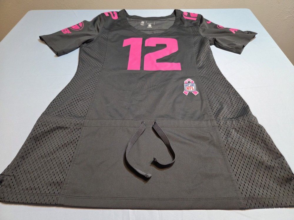 *Rare* Womens Medium pink and Charcoal Grey Nike Green Bay Packers NFL Jersey-Skirt #12 Arod 