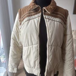 Retro/Vintage - Pacific Trail Jacket Tan/Brown - Puffer Zipup - made in Usa