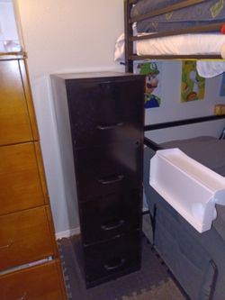 Black 4-Drawer Metal Filing Cabinet