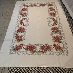 Formal Christmas Table Cloth and 7 Napkins