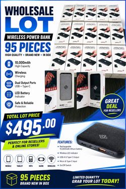 10000mAh wireless power bank 3.0amp rapid charge
