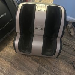 foot and calf massager,  treadmill, and ab slant board