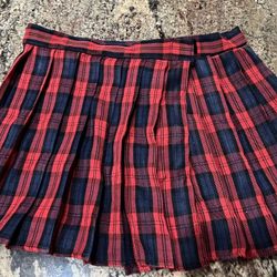 New Women’s Juniors Size, Medium Size, Large School Girl, Plaid Mini Skirt costume wraparound Velcro closure Halloween 
