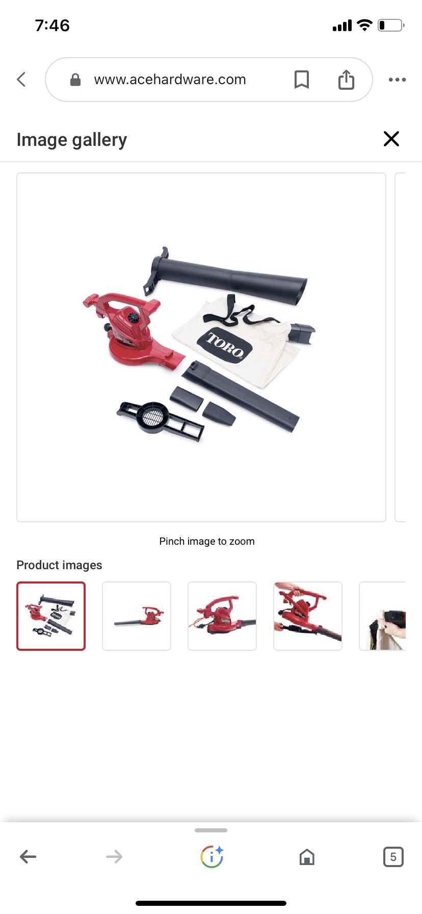 Toro Ultra 260 mph 340 CFM 110 V Electric Handheld Leaf Blower/Vacuum