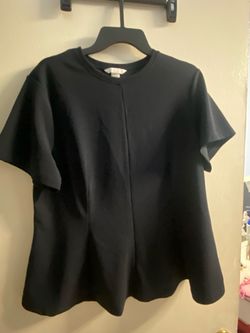 Black Short Sleeve Peplum Top