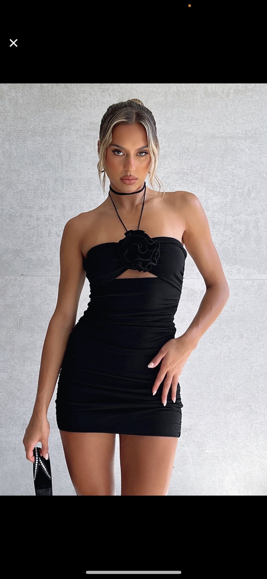 Black Rose Mini Halter Dress