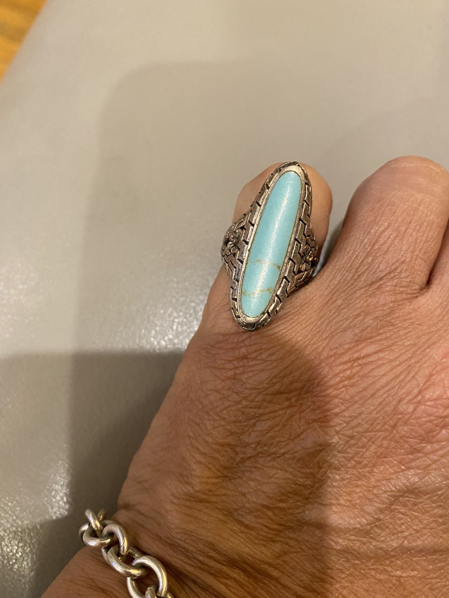  Genuine turquoise and sterling silver