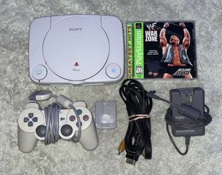 SONY PLAYSTATION ONE PS1 CONSOLE WITH VIDEO GAME & CONTROLLER