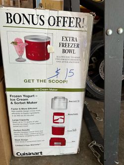 Cuisinart Ice Cream, Frozen Yogurt & Sorbet Maker — with Extra Freezer Bowl
