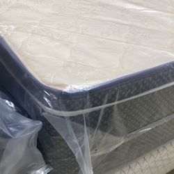 👑 NEW QUEEN SIZE PILLOW TOP MATTRESS W. BOXSPRING INCLUDED 