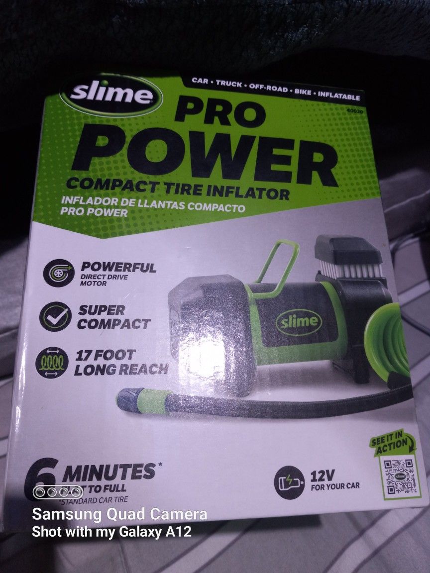 (Slime ) PRO POWER COMPACT TIRE INFLATOR