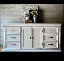 White Wood Dresser with 2 nightstands