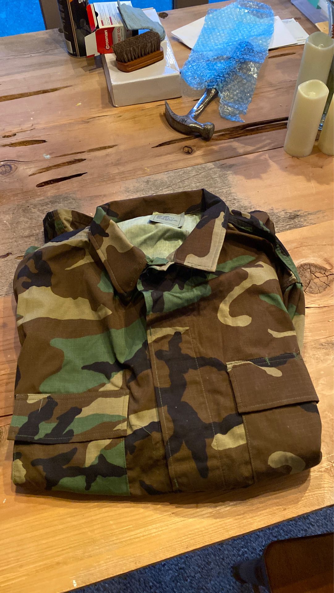 Woodland camo BDU top XL new