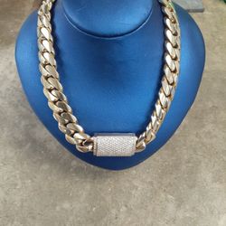 CUBAN LINK  CHOKER 14K 258 GR DIAMOND 