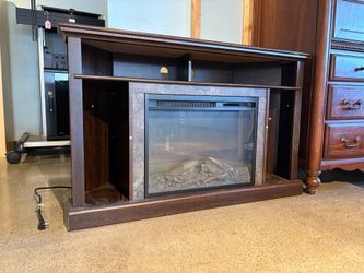 Corner Electric Fireplace and TV Stand in Espresso