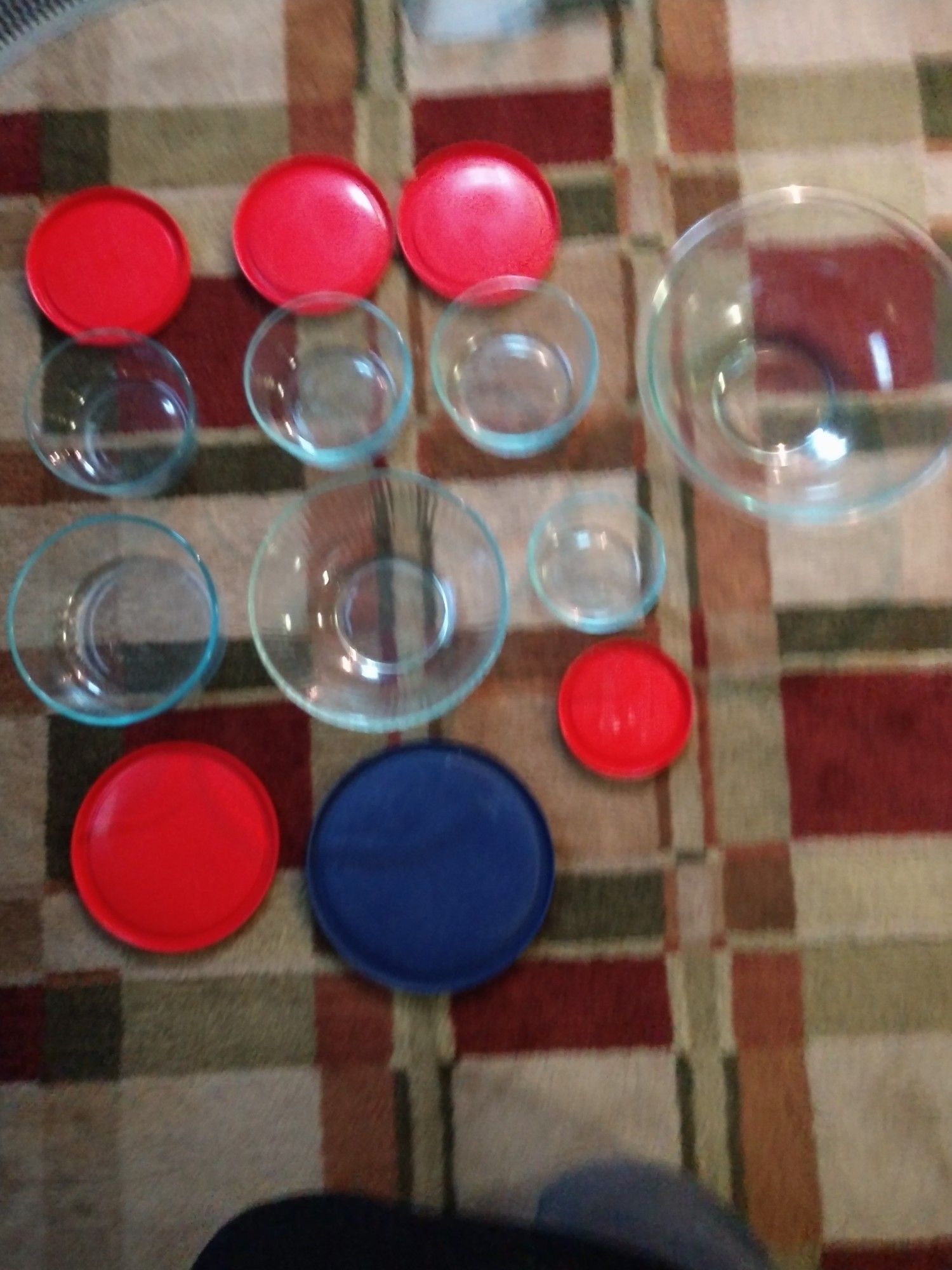 Pyrex glass storage and mixing bowls