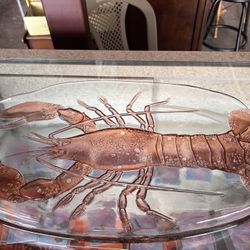 Large Lobster Glass Plate 