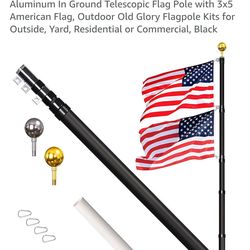 New/Open Box 30ft Telescopic Alum Flag Pole. Bonanza & Nellis.