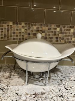 Porcelain Chafing Serving Bowl – 32 oz (Perfect for Holiday Hosting!)
