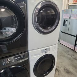 LG Front Loading Washer And Stackable Gas Dryer Set 