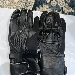 New Black Leather Alpinestar Motorcycle Gloves 