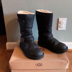 UGG Black Kensington Moto boots