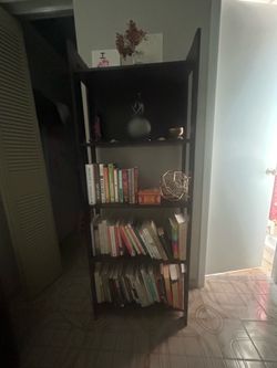 Dark brown bookshelf