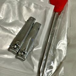 Combo 2pcs Silver Nail Clipper + 2pcs Nail Dead Skin Cuticle Pusher and Remover All Brand New For Sale