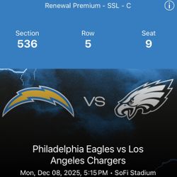 Monday Night Football- Eagles vs Chargers 