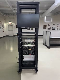 Rolling Server Rack Tower with Shelving