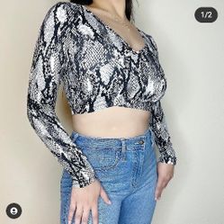 Snake Print Crop Top
