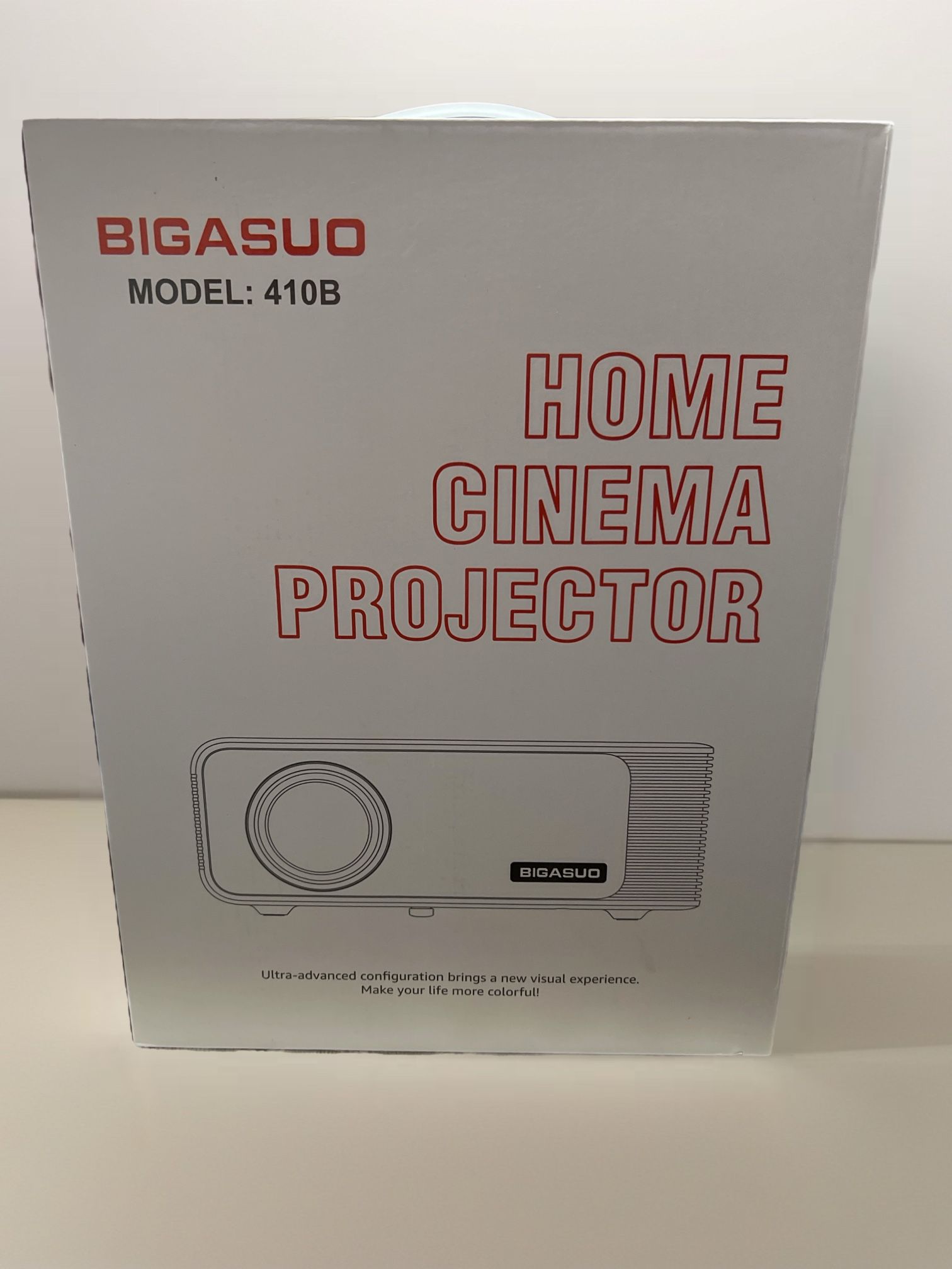 BIGASUO 850ANSI Projector with WiFi and Bluetooth - 1080P HD Outdoor Movie Projector 4K Support, Home-Projectors Max 400"