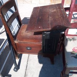 Old Antique School Desk